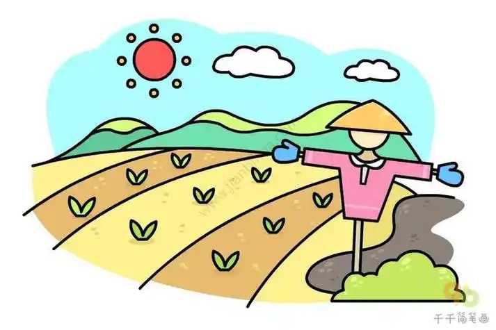 简笔画步骤图栏目里的美丽的田地风景简笔画步骤图片大全儿童简星星报