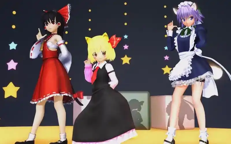 【东方mmd】灵梦和露米娅和咲夜的「xyz的魔法」