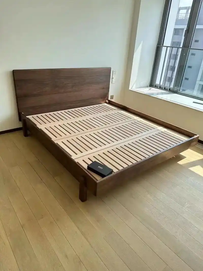 北美黑胡桃木双人床纯实木婚床儿童床