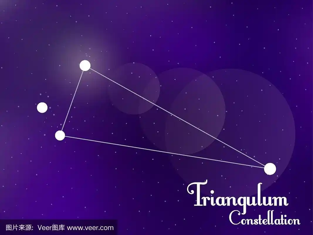 三角座星座.布满星星的夜空.星团,星系.外太空.矢量图