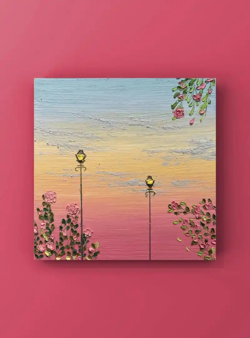 油画棒|路边景色(附教程)100副油画棒打卡第九十副 #高尔 - 抖音