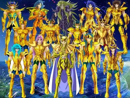 求黄金圣斗士全家福高清壁纸 最好是冥王篇开头的那张