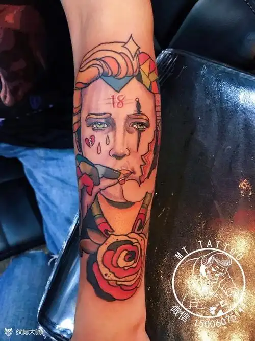 oldschool男头像_彩色人物纹身图案大全 - 纹身大咖