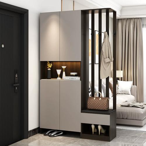 轻奢玄关柜鞋柜一体到顶简约现代入户屏风客厅隔断柜小户型间厅柜