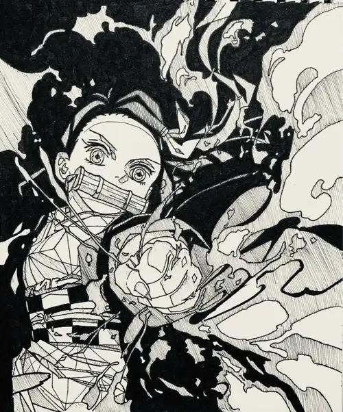 鬼灭之刃弥豆子临摹