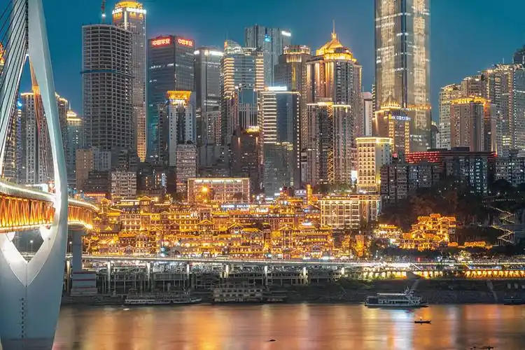 重庆市渝中区洪崖洞夜景风光