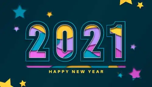 金色纸屑2021新年快乐背景矢量素材eps