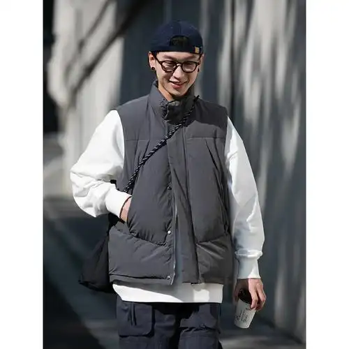 bellkencityboy秋冬复古日系棉衣立领马甲外套保暖马甲