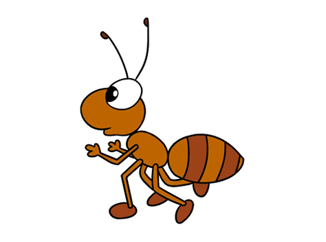 可爱卡通蚂蚁简笔画彩色