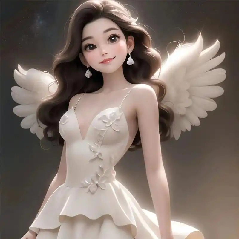 插着天使翅膀的女孩,女神氛围感女生头像.#创作灵感 #女生头 - 抖音