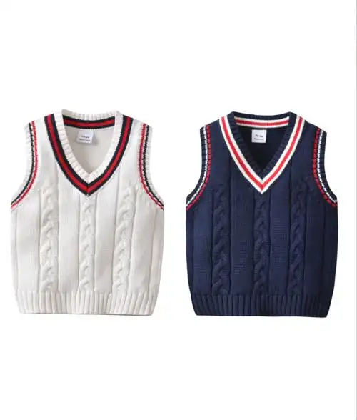 男童马甲秋冬新款儿童毛线背心韩版婴幼儿童保暖毛衣v领针织衫