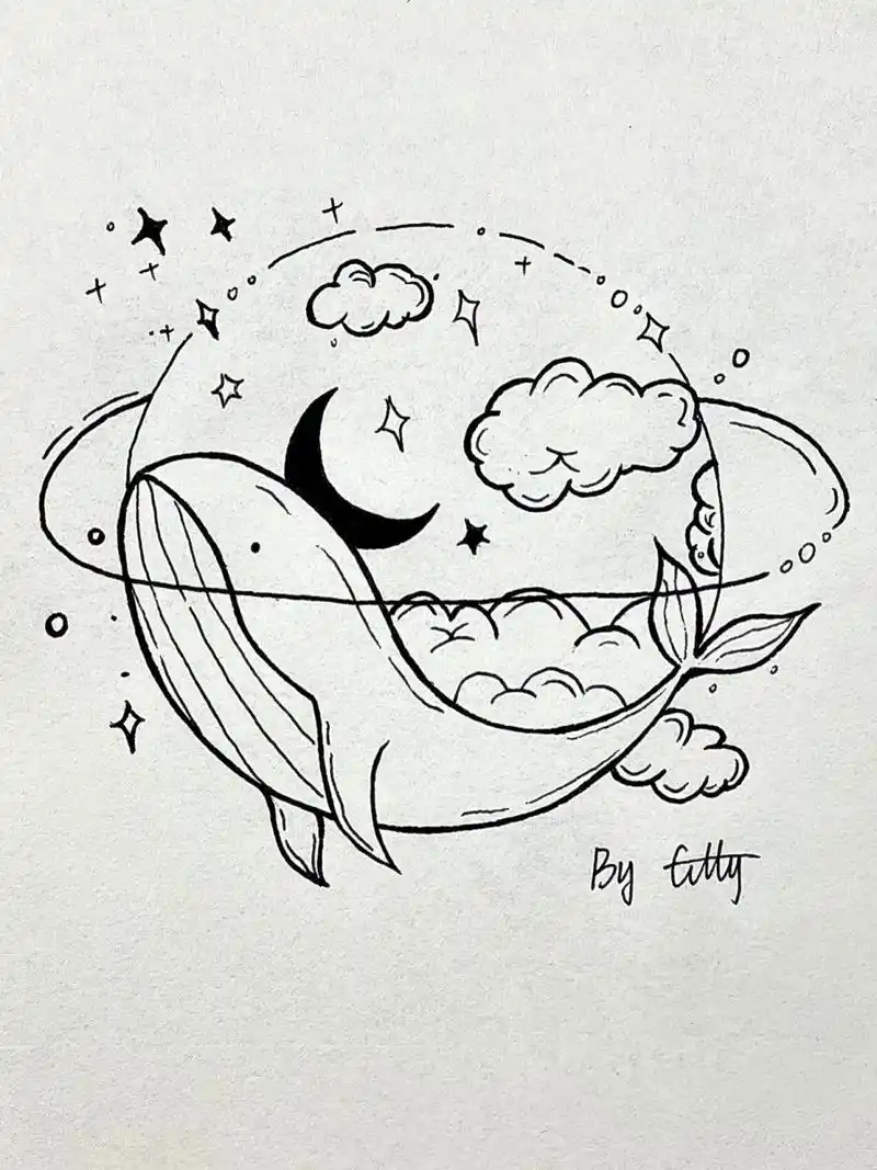 图源自网络 很喜欢画鲸鱼哈哈哈,具体的步骤都在图里啦