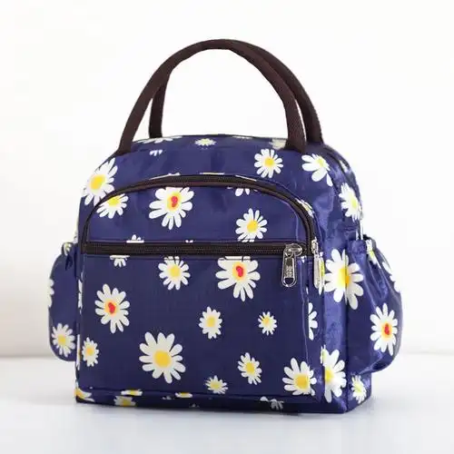 手提包女大容量手拎包饭盒便当包妈咪包女士帆布包加厚防水小布包