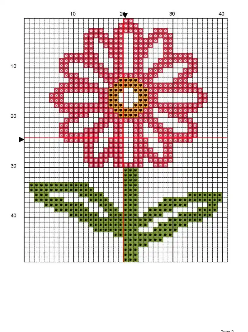 迷你十字绣图纸系列-可爱小花01 原创迷你十字绣图纸系列,可爱的小花