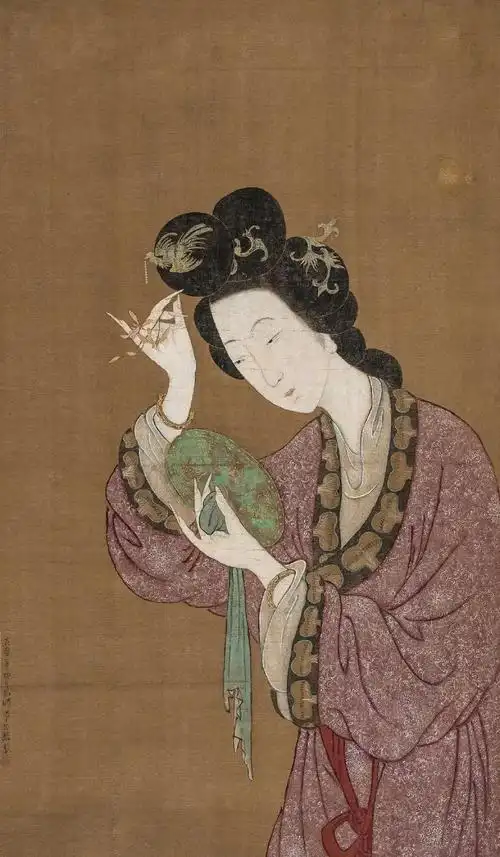历代名家画人物画梳妆簪花仕女图