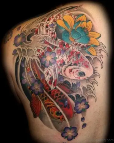50 graceful koi fish tattoos for back