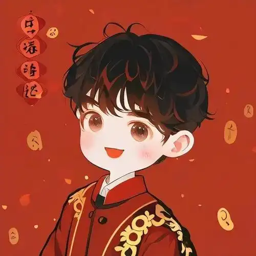 头像分享,红色喜庆的男生头像,新年开运