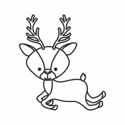 儿童简笔画教程驯鹿简笔画画法4