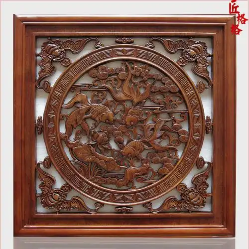 木雕东阳香樟实木挂件壁挂中式装修装修工工艺品木雕
