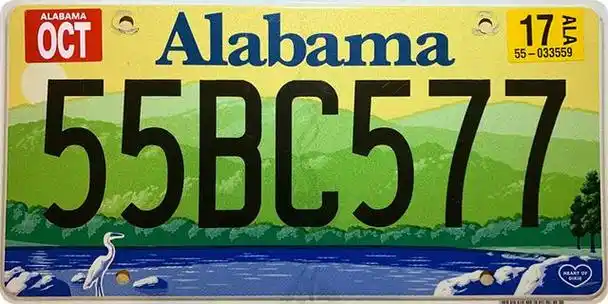 阿拉巴马州车牌:这个是新墨西哥州的车牌,是美国50个州车牌中最具特色