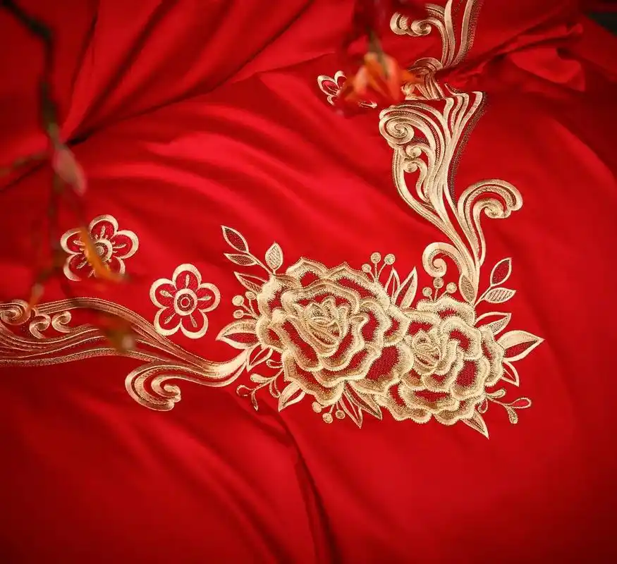 姐妹们,快看啊!金色的牡丹花向中间开放,中间金色的喜字简约可 - 抖音