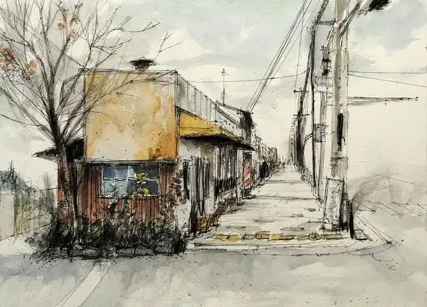 日本画家宗野纯也的 钢笔画淡妆浓抹总相宜