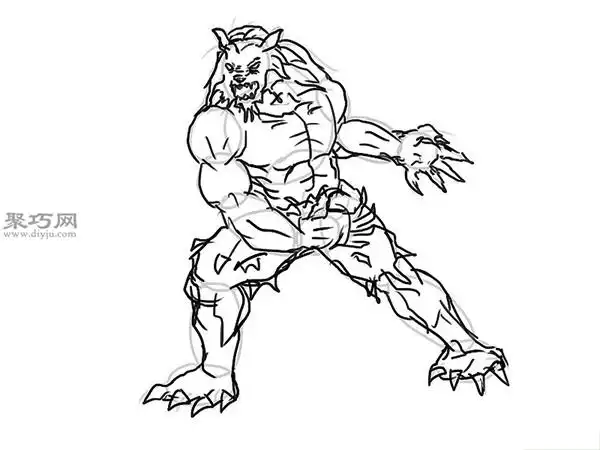 仿真狼人画法步骤教你画狼人画法