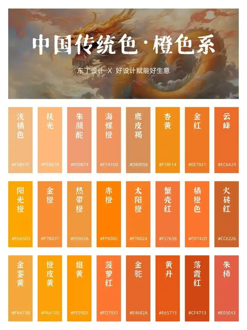 配色分享丨中国传统色丨橙色系 #配色 #色彩搭配 #国风配 - 抖音
