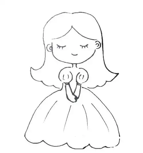 优美公主简笔画画法步骤图片