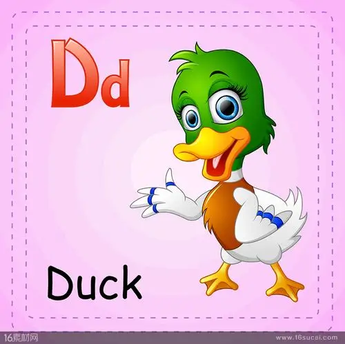 关键词:识字卡片卡通小鸭卡通动物形象英文单词卡片边框素材