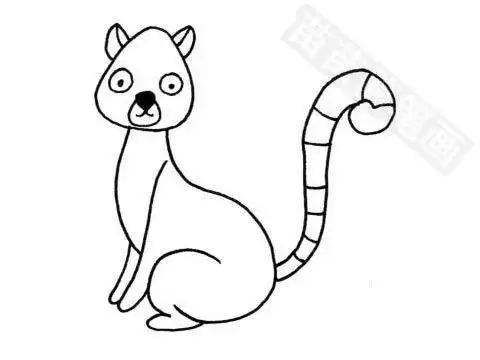 狐猴简笔画图片大全教程环尾狐猴简笔画步骤怎样画一只环尾狐猴 可爱