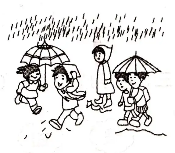 看图写话 下雨了