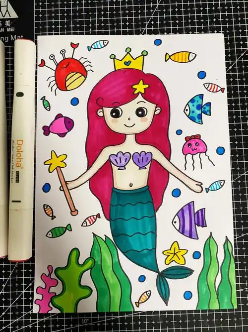 美人鱼儿童画公主画