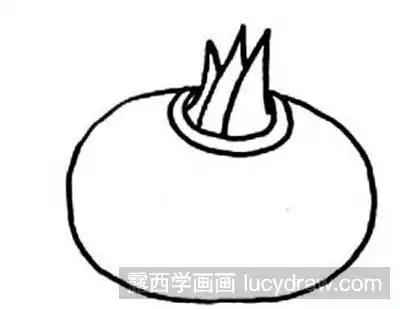 如图所示:高清看图画法步骤一:首先画出横着的椭圆形的形状,顶部开口.