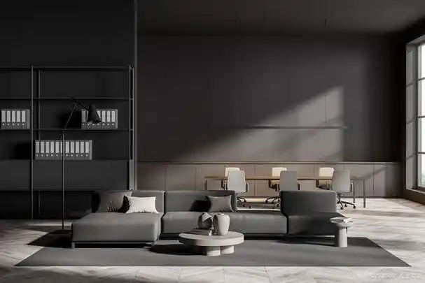 黑色沙发旁边的小收纳柜怎么放