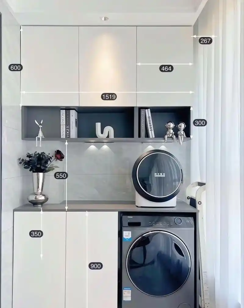 洗衣机伴侣.洗衣机和洗衣台可以放在一个整体柜中属称洗衣伴侣. - 抖