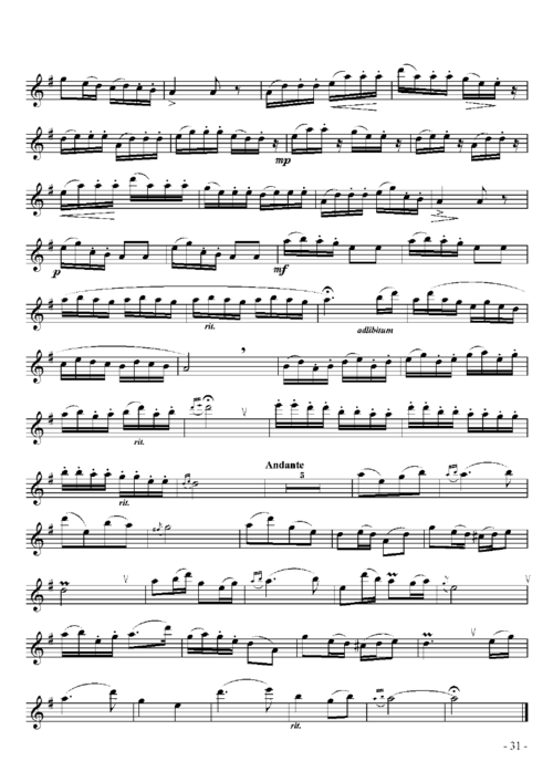 四级中国乐曲山村新歌管乐类单簧管