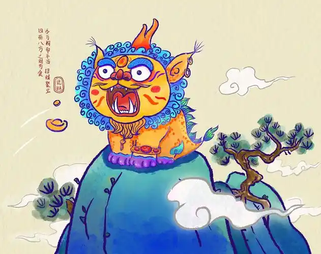 四 貔貅 这个厉害了!参考了江湖上流传已久的萌虎啸山图