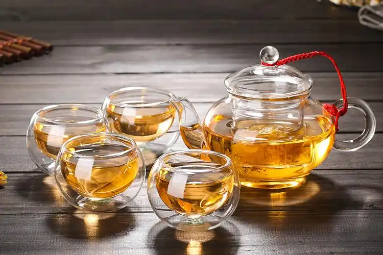 迷你小茶壶耐热玻璃花茶壶功夫茶具套装透明过滤泡茶器耐高温240挂簧