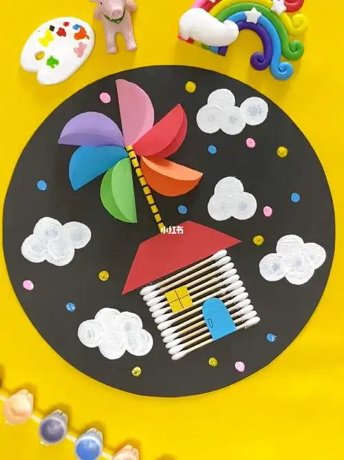 和宝宝一起用棉签做小房子吧能飞上天的风