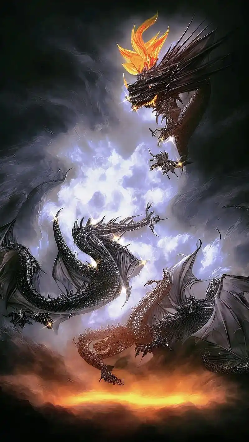 黑龙.#ai绘画 #高清壁纸  是龙必飞天! - 抖音