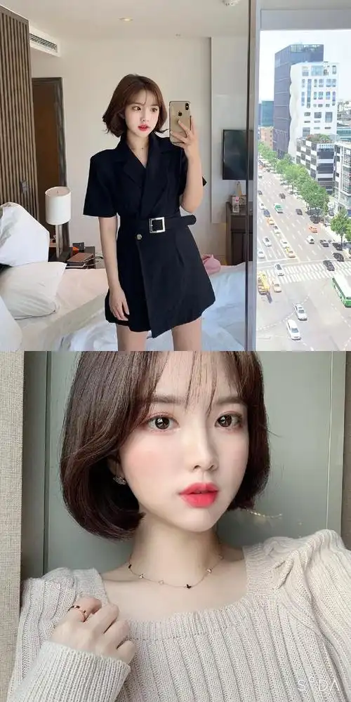 韩国欧尼的夏日短发穿搭