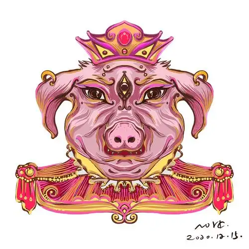 亥猪十二生肖叭咪叭咪哄系列插画