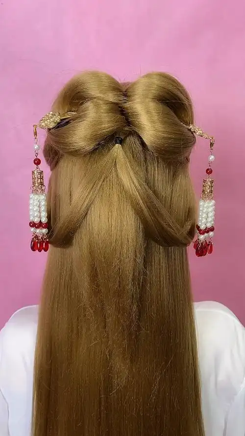 全民最火编发国风明制发簪发型教你们简单扎