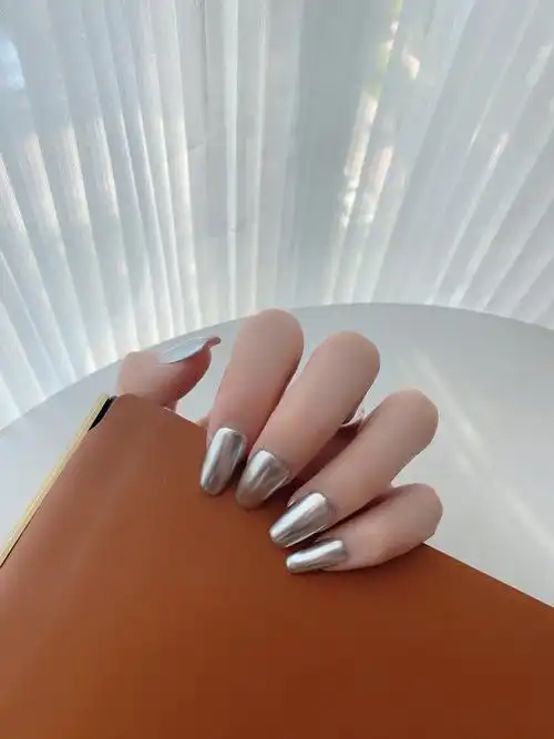 镜面银色金属指甲油胶2024新款免烤快干持久秋冬色系显白美甲脚趾