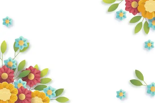 花瓣边框剪纸花边边框矢量素材