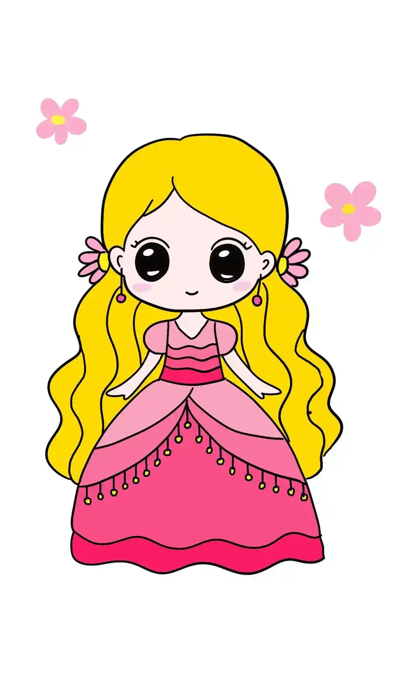 简笔画 #一起学画画 #跟着抖音学画画 #公主简笔画 #少女心迸棚