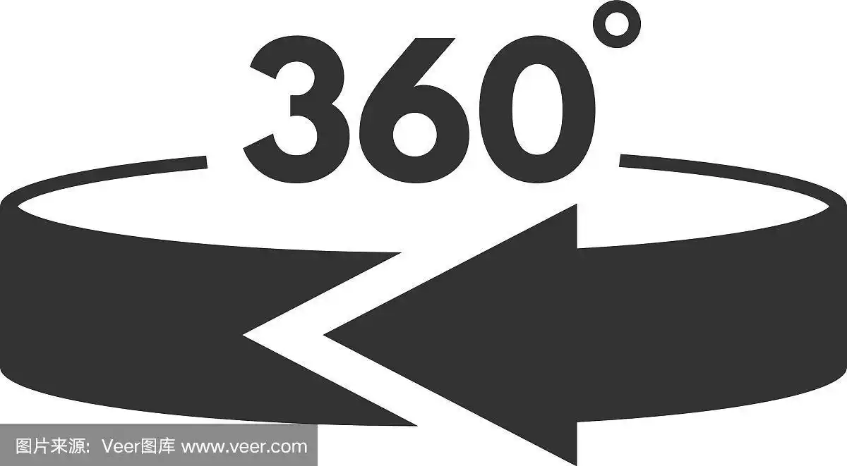 360度黑色图标旋转全景图