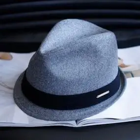 zara高顶短檐灰色高档礼帽英伦复古黑色爵士帽女中青年绅士休闲帽