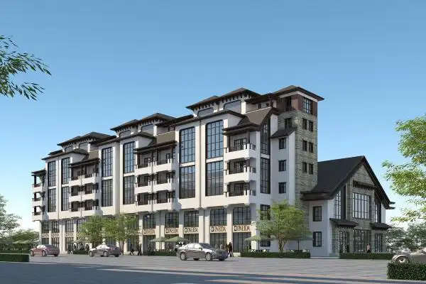 简欧连排商住楼 欧式七层住宅楼带商铺 连排小高层住宅